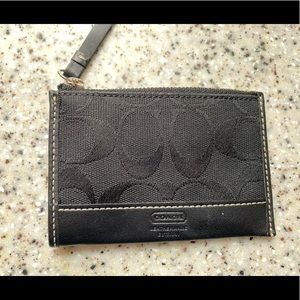 Authentic Coach card wallet with key chain